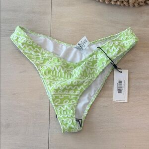 Montce Lime Green Patterned Bikini Bottom